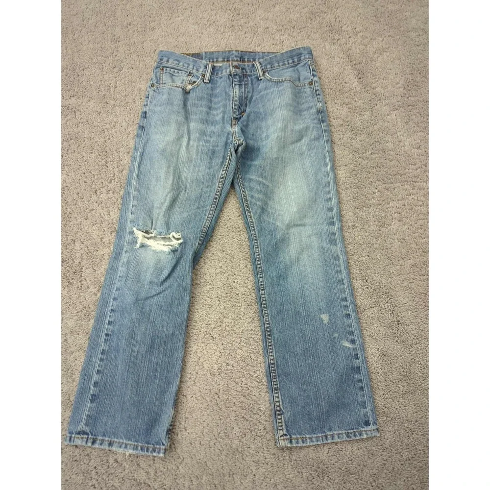 Levi's Jeans‎ Mens 32x30 Blue Denim Low Rise Bootcut Distressed Workwear